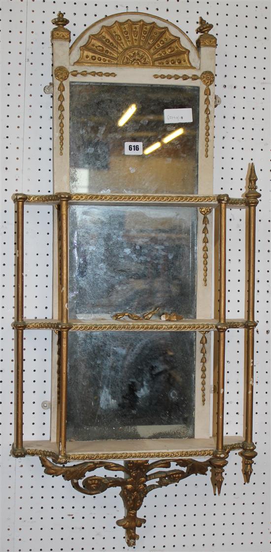 3 tier mirrored wall shelf